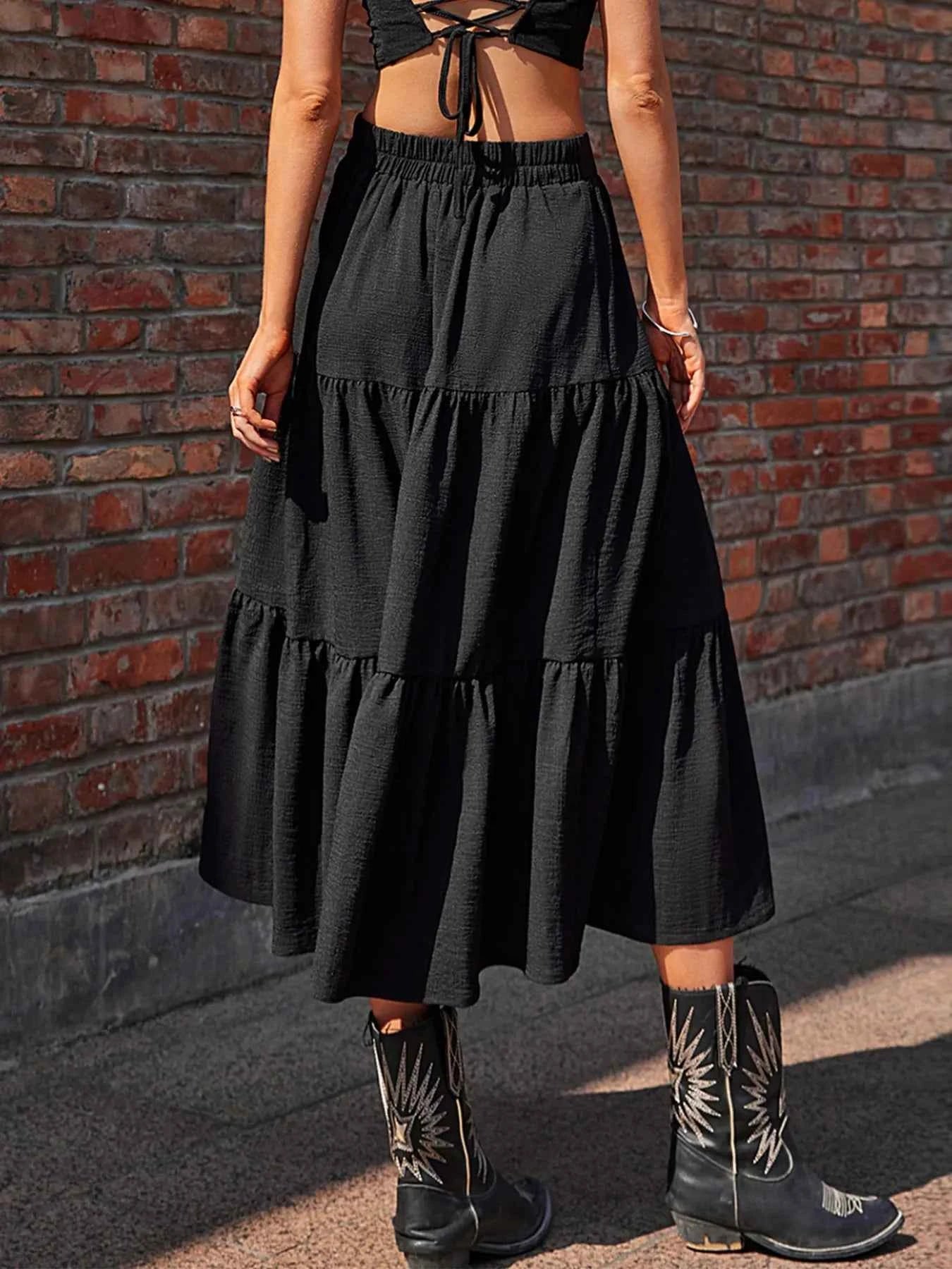 Tiered Midi Skirt