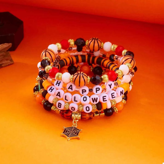 6 Piece Halloween Letter Beaded Bracelet