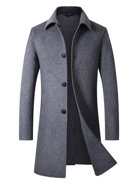 Men's Plus Size Long Sleeve Casual Longline Outerwear