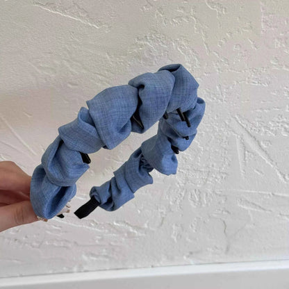 Denim Ruched Hair Headband