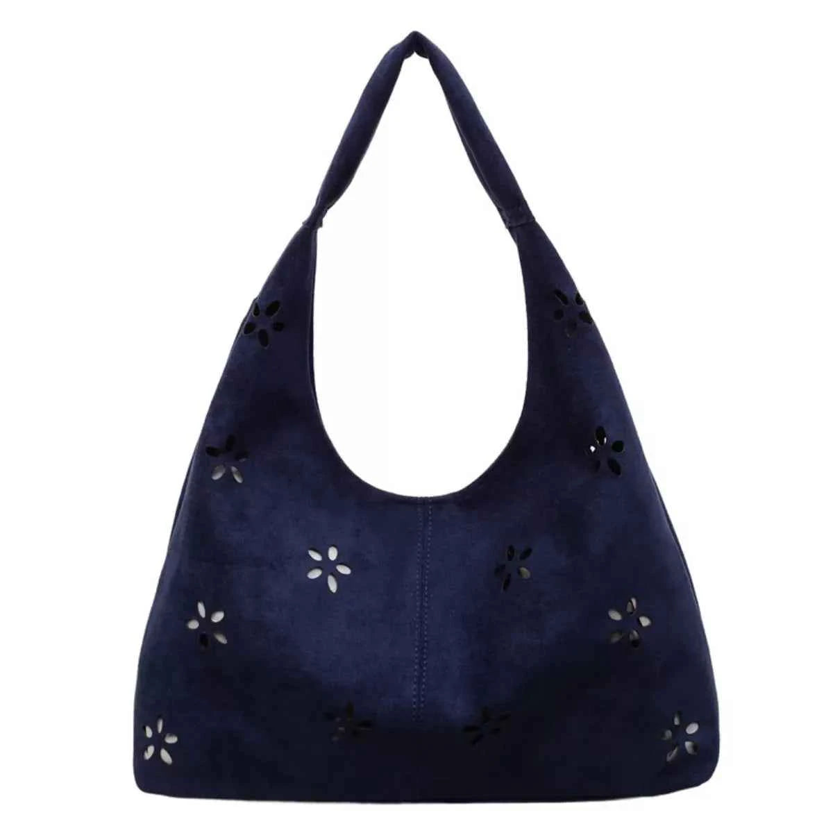 Floral Cutout Corduroy Shoulder Bag