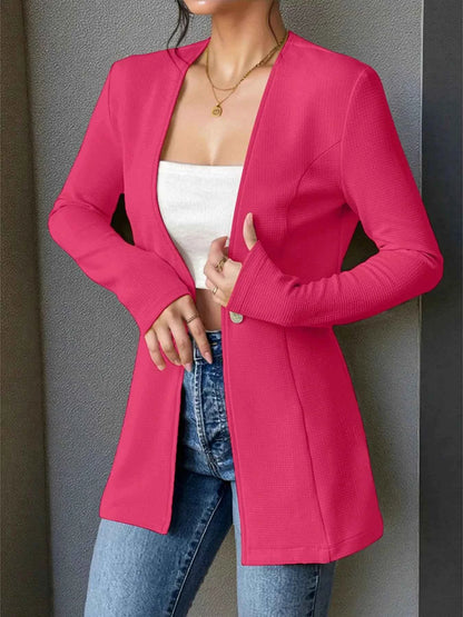 One Button Long Sleeve Blazer