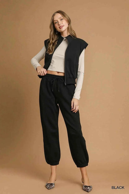 Umgee Fleece Jogger Pants with Drawstring