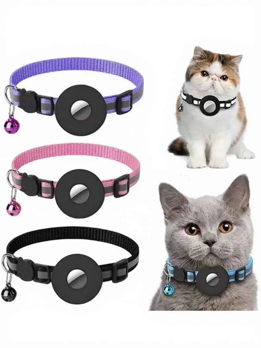 All Devices Airtag Reflective Pet Collar with Bell Anti-Lost Locator