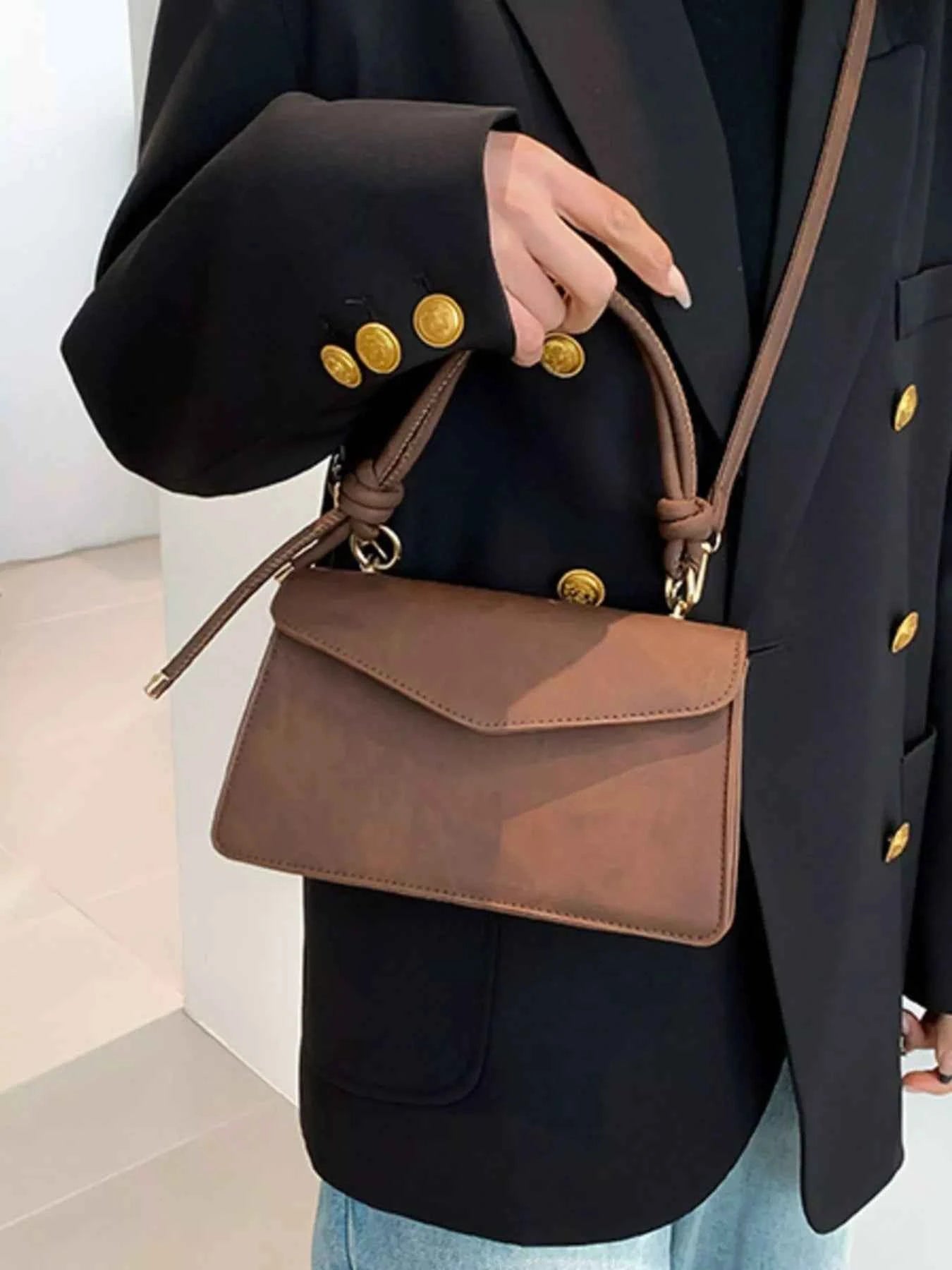 Flap Crossbody Bag with Top Handle