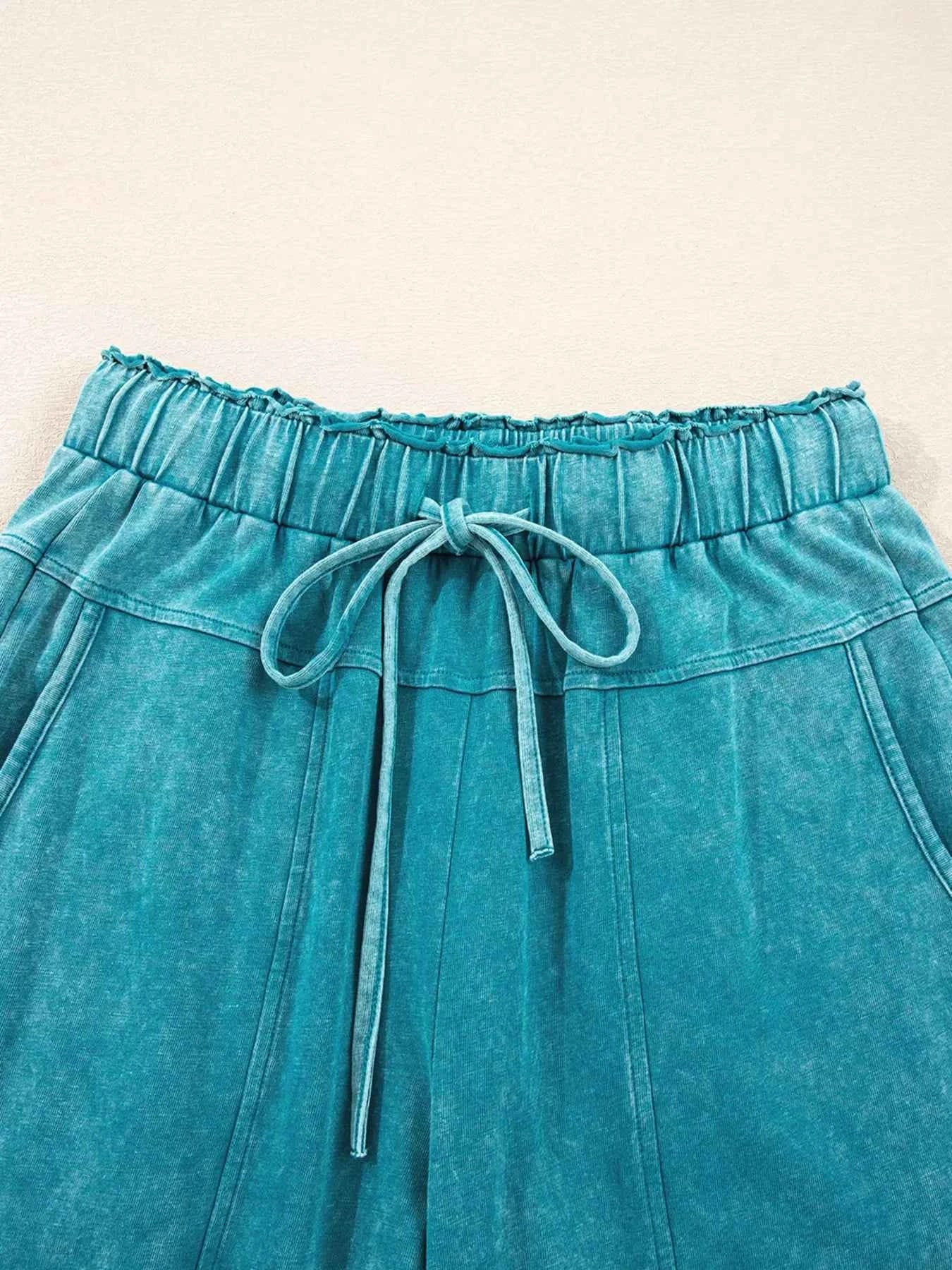 Mineral Wash High Waist Patched Pocket Pants