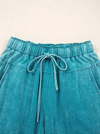 Mineral Wash High Waist Patched Pocket Pants