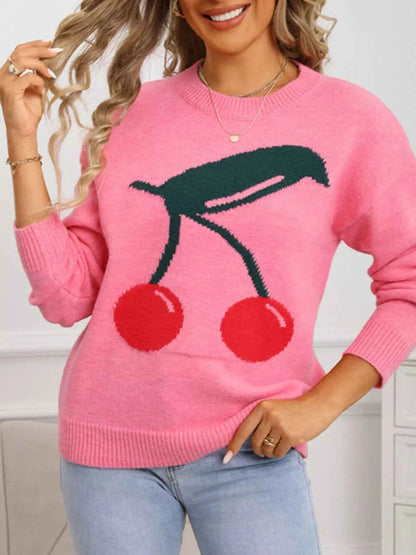 Cherry Round Neck Sweater