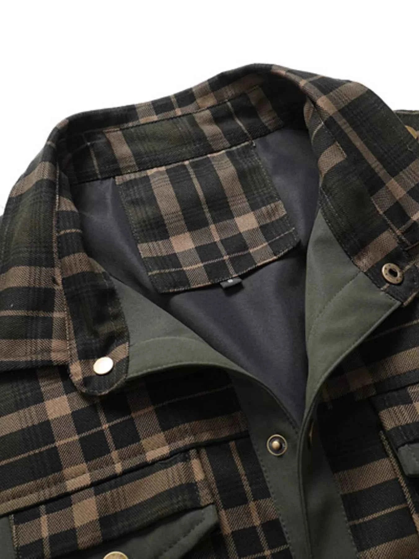 Men's Full Size Button Up Long Sleeve Plaid Shirt Plus Size