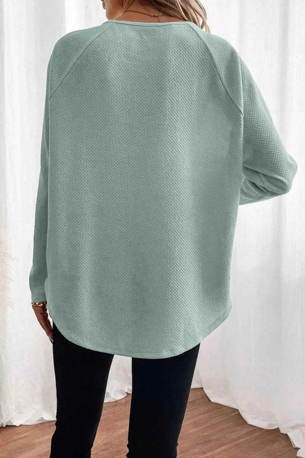 Round Neck Raglan Sleeve Blouse