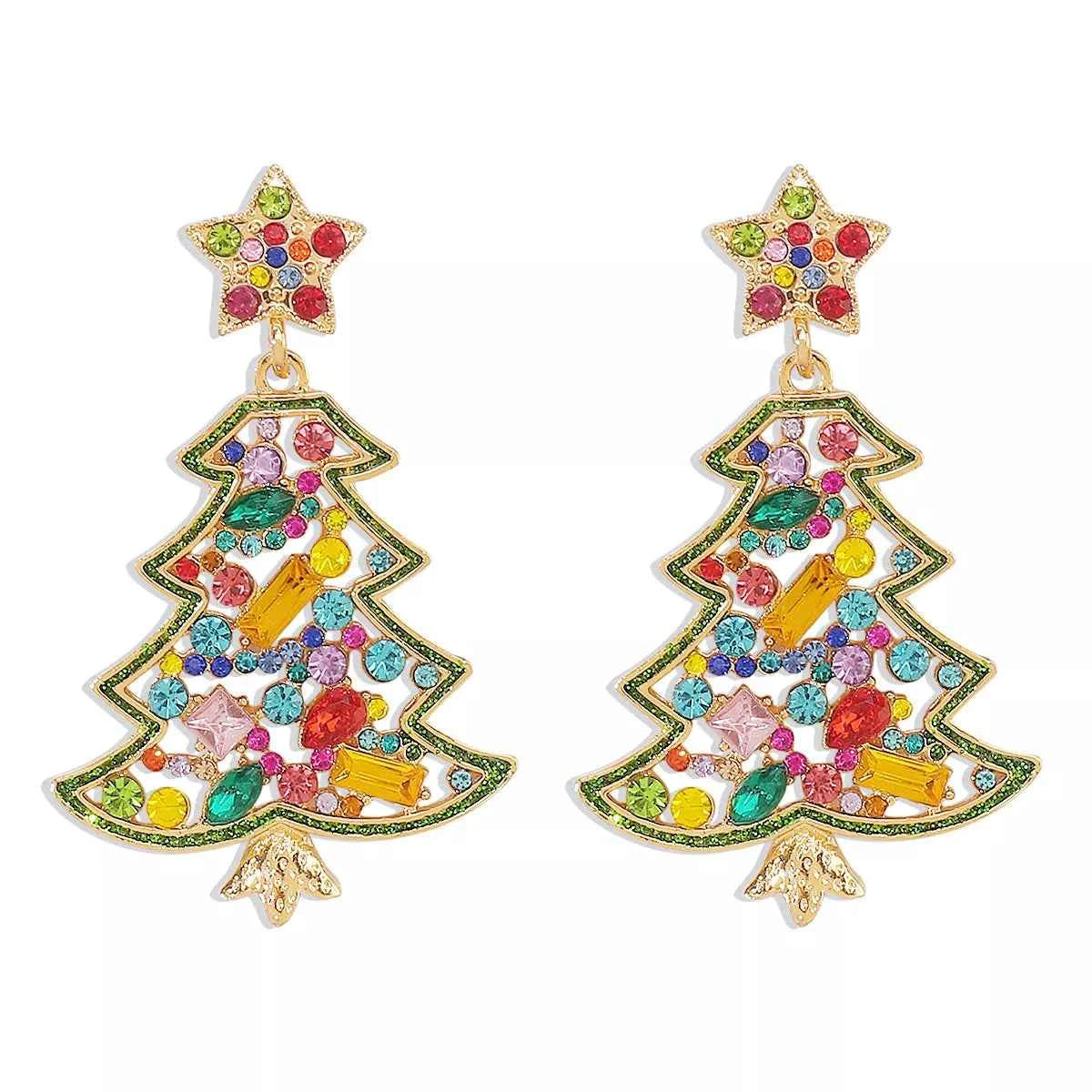 Christmas Tree Dangle Earrings