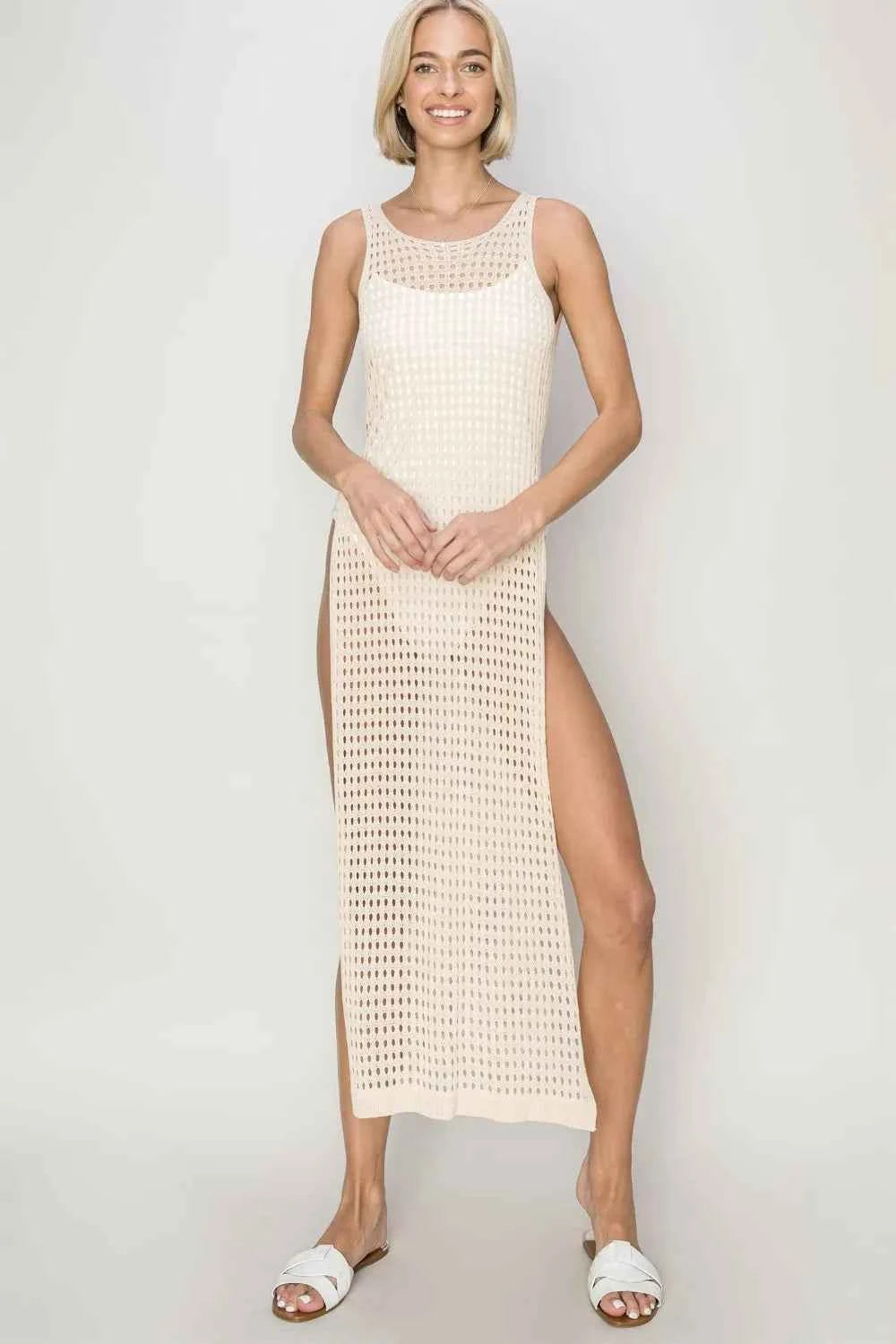 HYFVE Crochet Backless Cover Up Dress