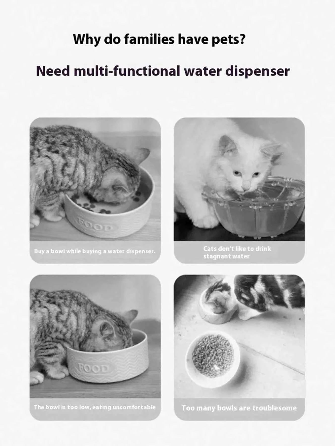 2-in-1 Automatic Water Dispenser & Food Bowl Pet Bowl