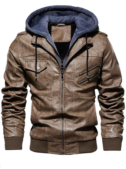 Men's Plus Size Zip Up Drawstring Hooded Jacket