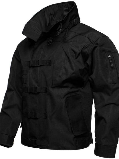 Men's Full Size Multi Buckle Water-Resistant Jacket Plus Size
