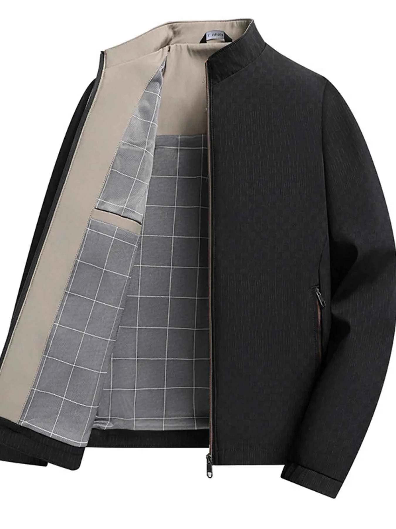 Men's Plus Size Zip Up Long Sleeve Jacket