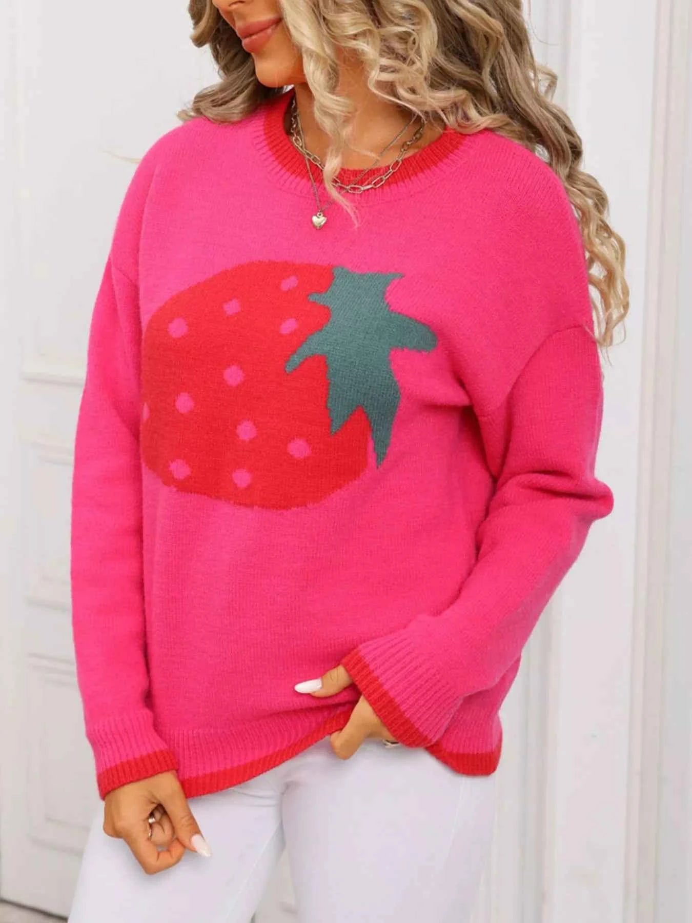 Strawberry Crew Neck Sweater