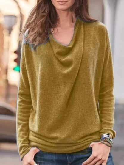 Full Size Cowl Neck Long Sleeve Top Plus Size