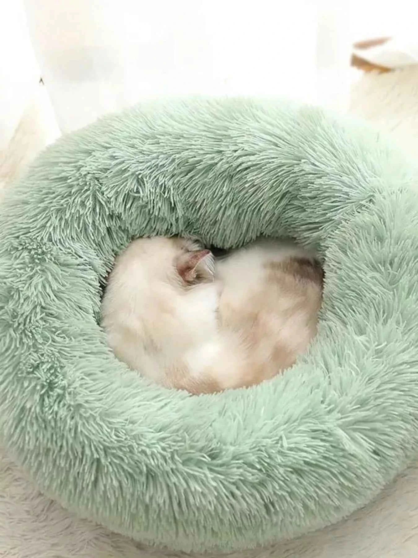 Fluffy Plush Donut Pet Nest