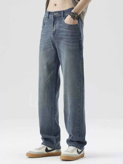Men's Wide Leg Jeans with Pockets
