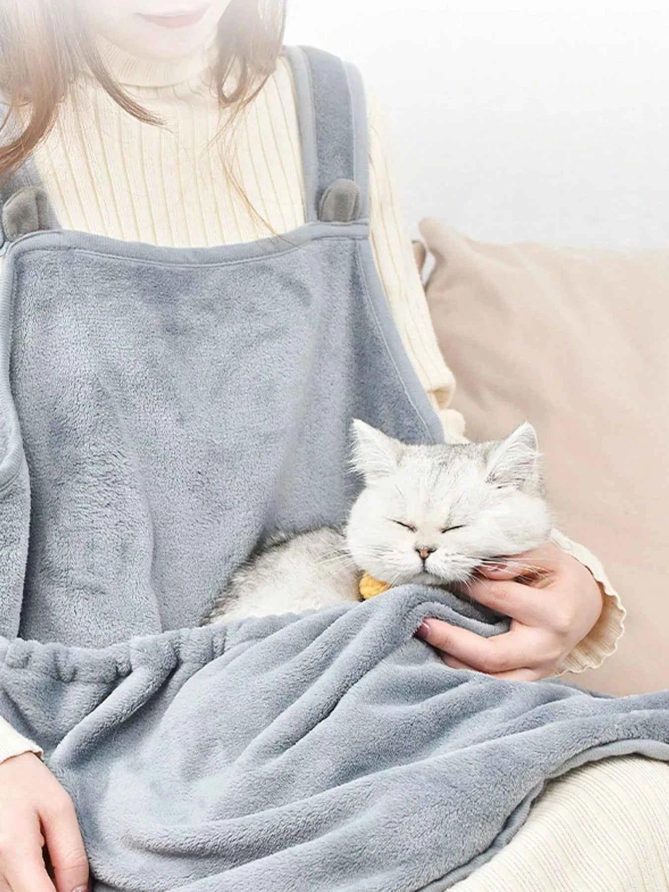 Cozy Pet Carrier Apron with Paw Holes