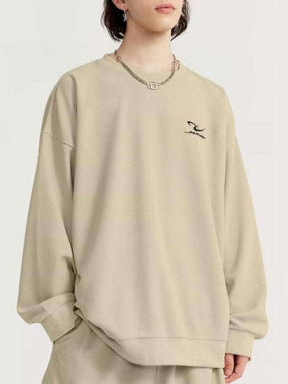 Men's Round Neck Long Sleeve Top and Shorts Set