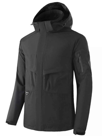 Men's Plus Size Zip Up Long Sleeve Hooded Jacket