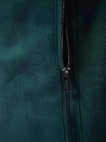 Men's Zip Up Long Sleeve Biker Jacket