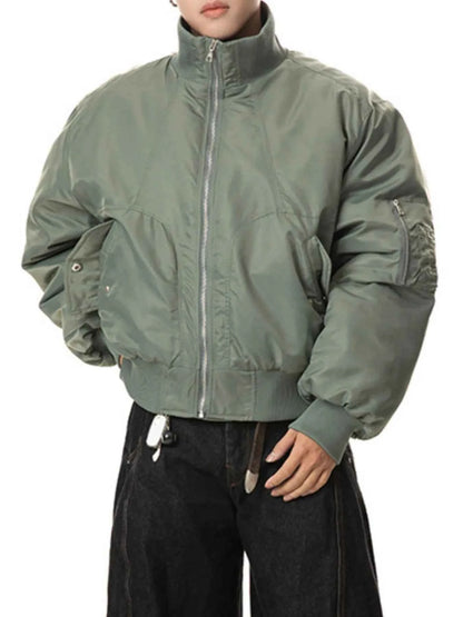 Men's Zip Up Long Sleeve Bomber Jacket