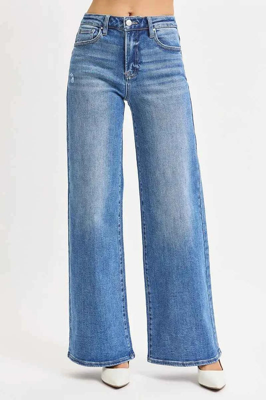 RISEN Full Size High Rise Wide Leg Jeans Plus Size