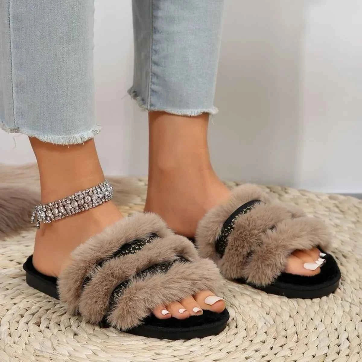 Open Toe Platform Slippers
