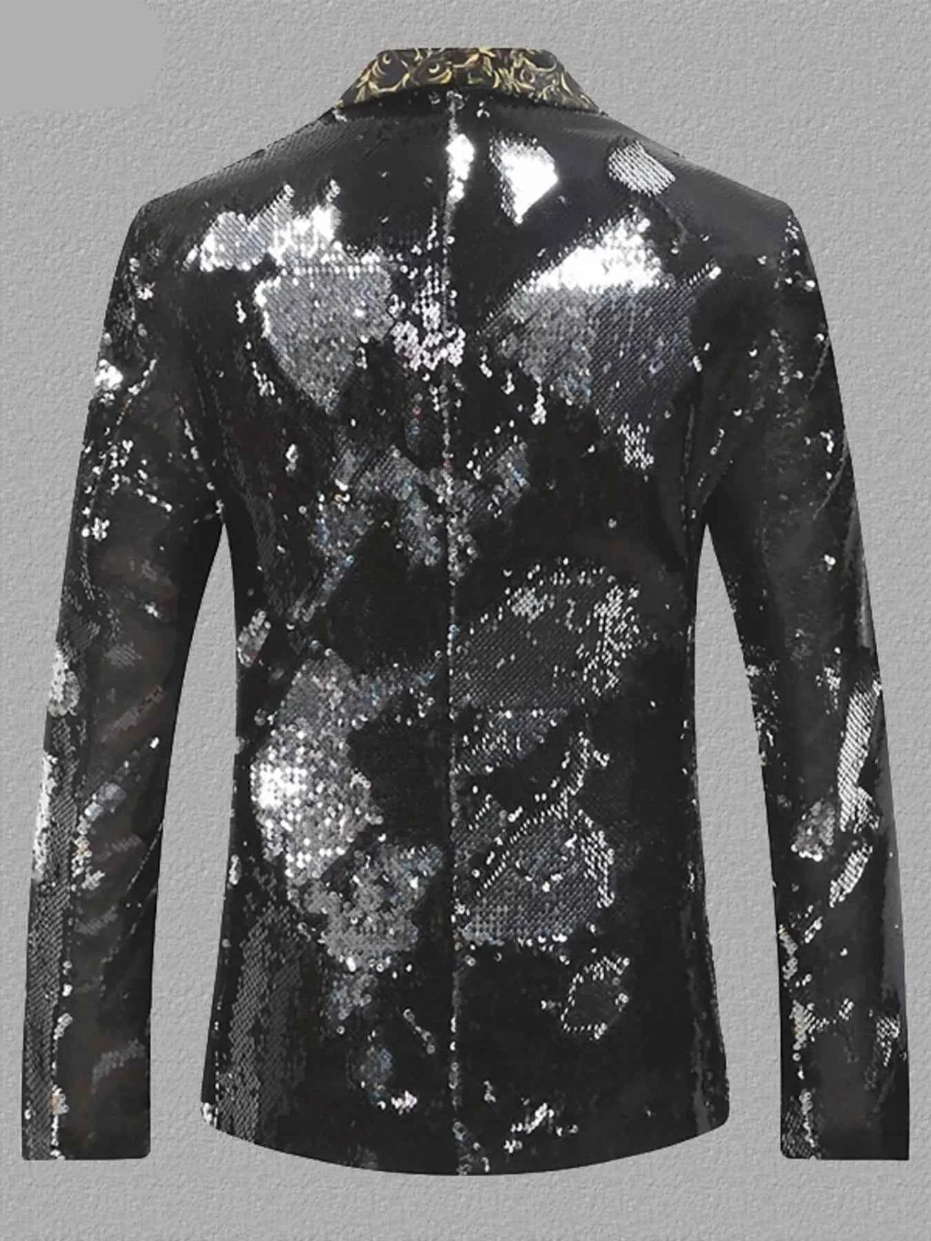 Men's Sequin Long Sleeve Blazer