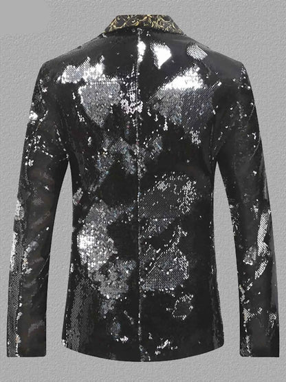 Men's Sequin Long Sleeve Blazer