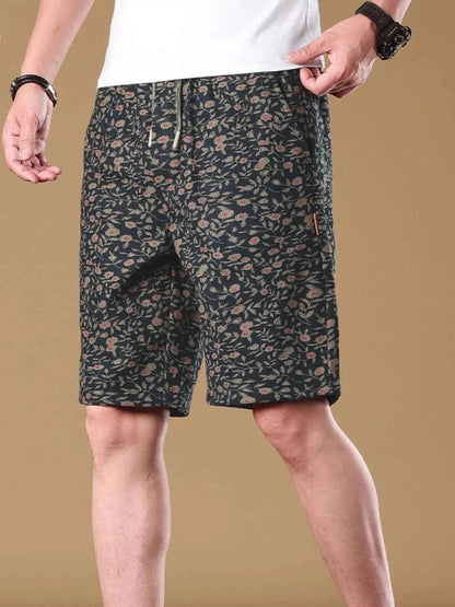 Men's Plus Size Printed Casual Drawstring Shorts