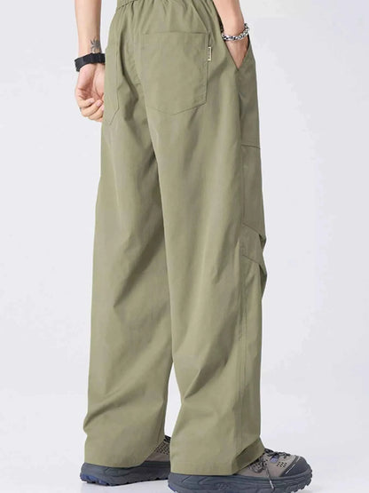Men's Plus Size Casual Wide Leg Cargo Pants