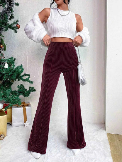 Corduroy High Waist Flare Pants