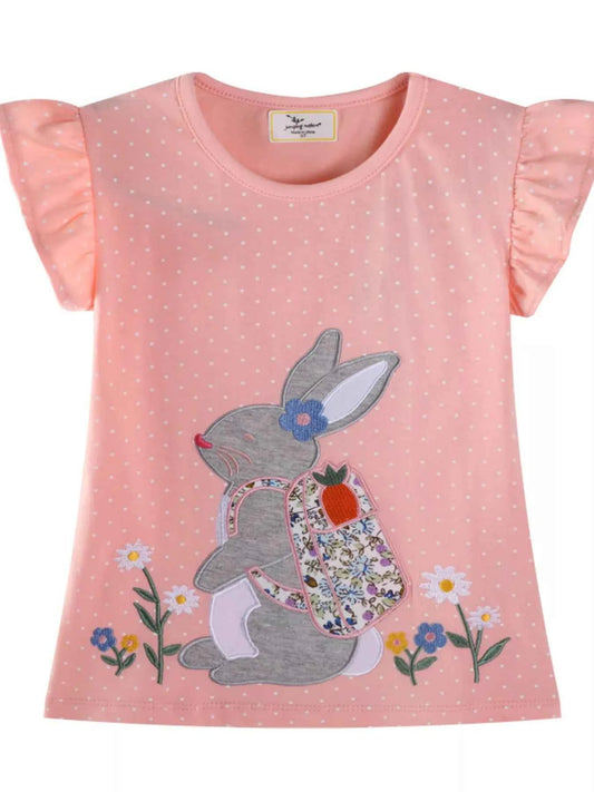 Children's Rabbit Ruffle Sleeve T-Shirt