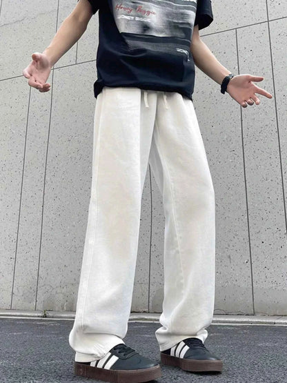 Men's Full Size Drawstring Wide Leg Pants Plus Size
