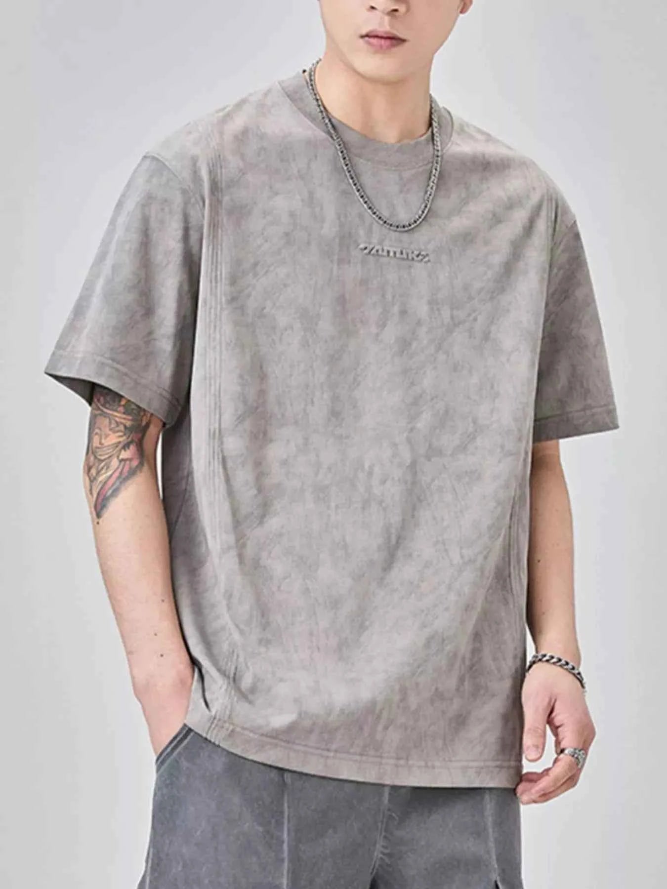 Men's Plus Size Round Neck Short Sleeve T-Shirt