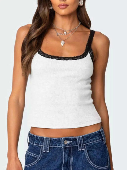 Lace Detail Contrast Trim Cami