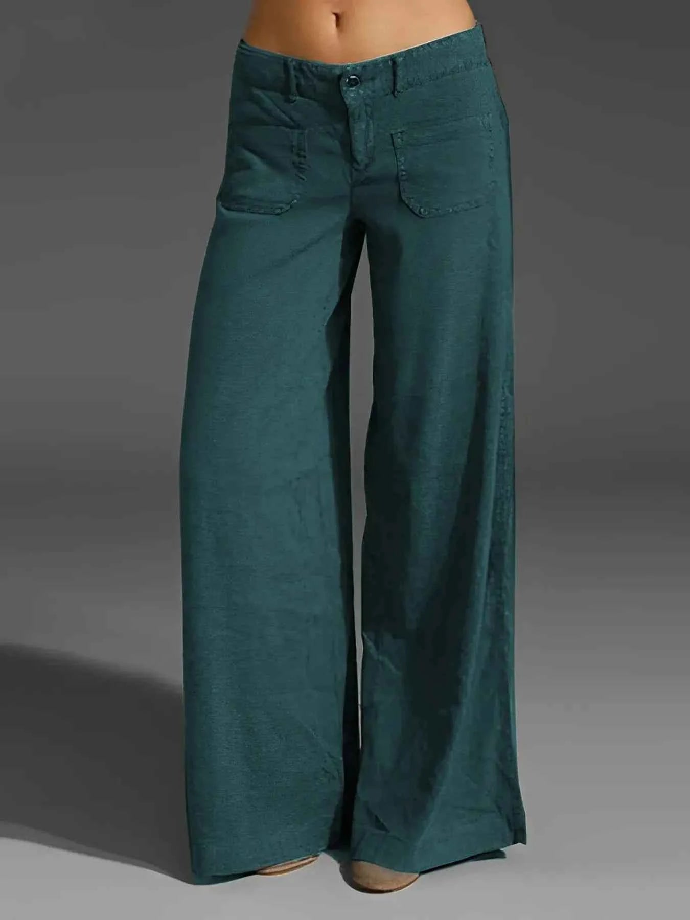 Full Size Wide Leg Pants with Pockets Plus Size