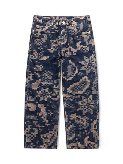 Men's Printed Wide Leg Cargo Pants