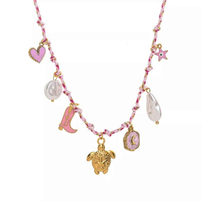 18K Gold-Plated Stainless Steel Charm Necklace