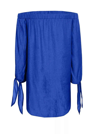 Off Shoulder Decor Button Mini Dress