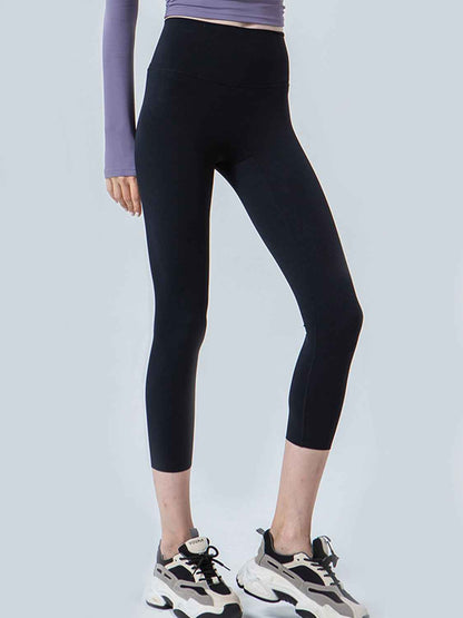 Wide Waistband Cropped Sports Leggings