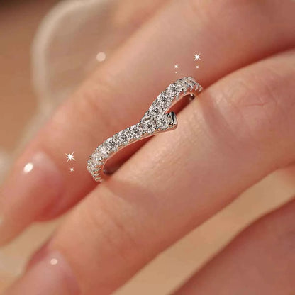 925 Sterling Silver Moissanite Geometric Ring