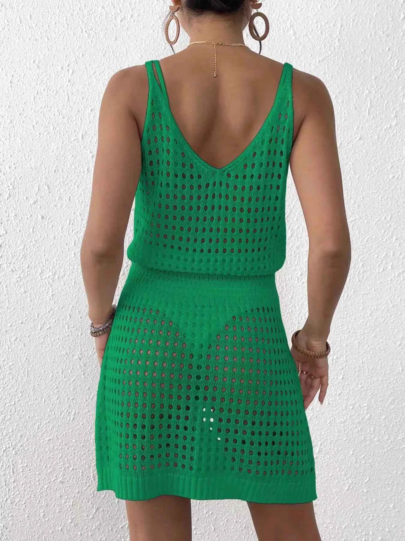 Crochet Sleeveless Knit Cover Up Dress