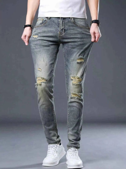 Men's Distressed Slim Fit Jeans