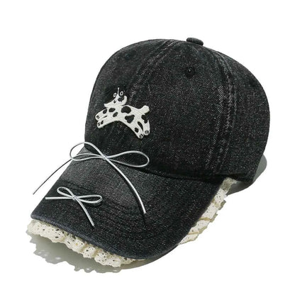 Dog Bow Adjustable Baseball Cap