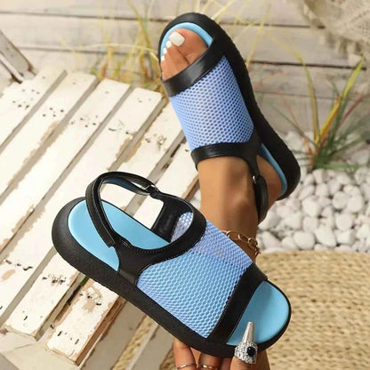 Mesh Open Toe Platform Sandals